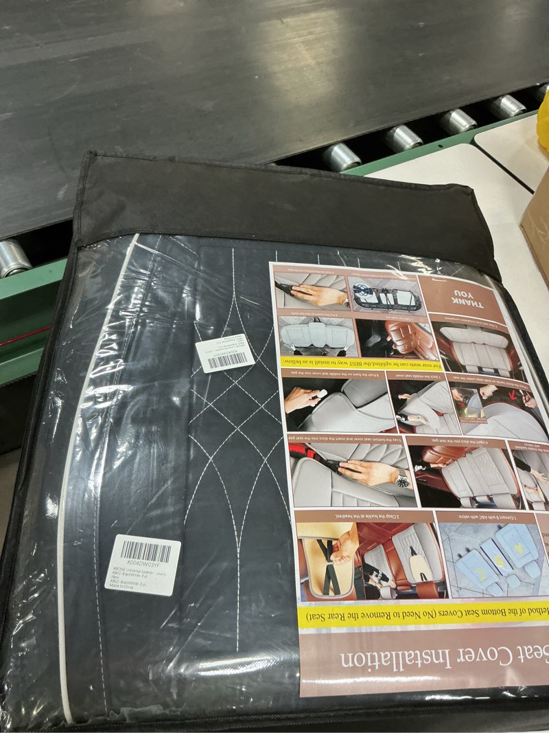 Condition photo showing New/Like New for Car Seat Covers 5 Seats Full Set, Waterproof Napa Leather Automotive Seat Protector for Cars SUV Truck Sedan, Universal Anti-Slip Car Seat Cushion Interior Accessories, Black and White Style 2 Black and White 5 PCS Full Set