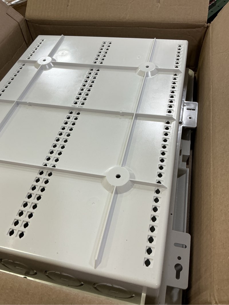 Condition photo showing Good Condition for legrand - onq 20 inch media enclosure, wifi electrical box, cable management box for distribution of networking service, recessed media box lets signal through, white, enp2050-na