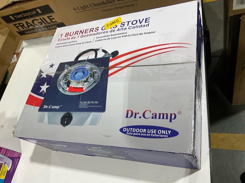 Condition photo showing Good Condition for Dr.Camp Propane Gas Stove 12000 BTU Single Burner Glass Top Outdoor Camping Stove with CSA Listed Re