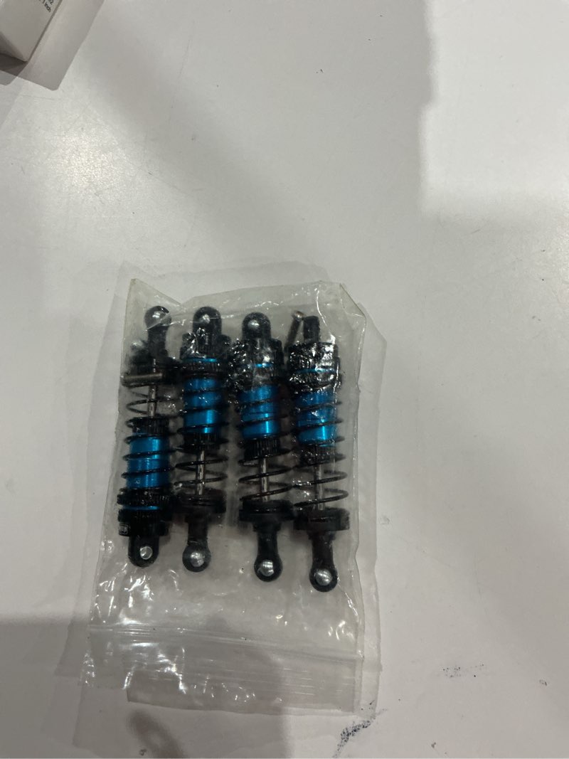 Condition photo showing As Is for 72mm shocks oil shock absorber, daitoku 4pcs rc shock absorber damper set for 1/12 1/14 1/16 rc cars wltoys 144001 124019 124018 mjx scy hbx (blue)