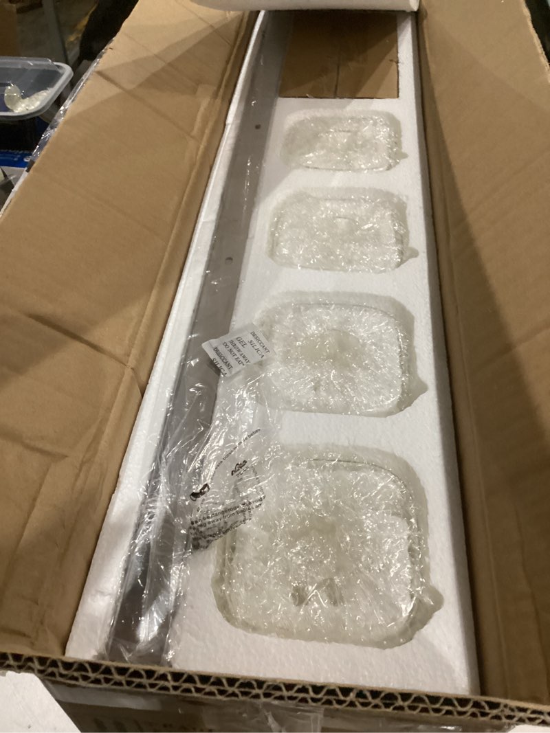 Condition photo showing As Is for Chrome Bathroom Vanity Light, Square Design 4 Lights Morden Vanity Lighting Fixtures Over Mirror, Bathroom Vanity Light Fixtures for Living Room/Bedroom Chrome 4-light