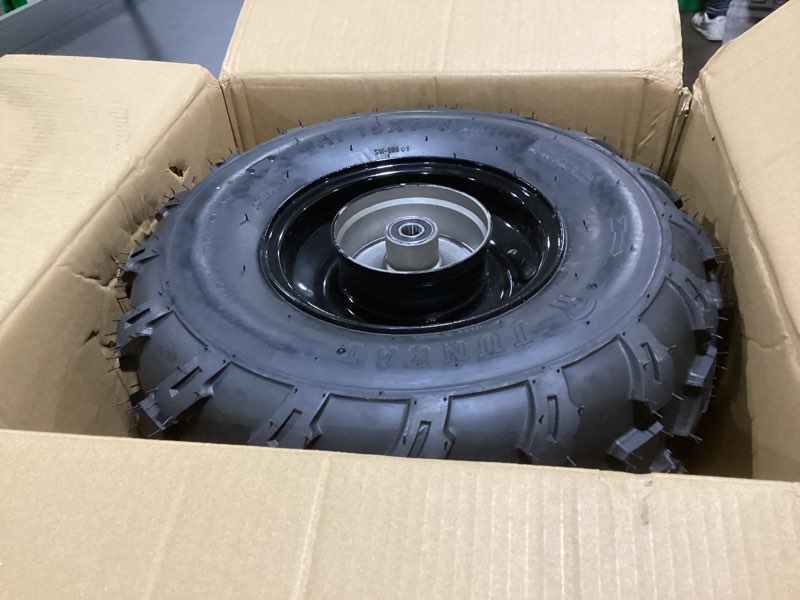 Condition photo showing As Is for cleo 19 * 7-8 black rear wheel assembly for coleman trail bt200x ct200u ct200u-ex mini bike
