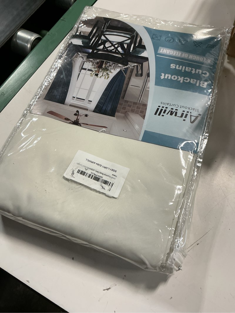 Condition photo showing New/Like New for airwill blackout window curtain panels - set of 2 thermal insulated grommet drapes, room darkening curtains for living room bedroom window (w52 x l84 inch, 2 panels, beige)