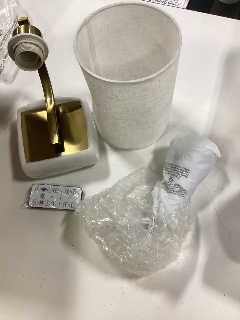 Condition photo showing New/Like New for powfloven gold rechargeable wall sconces set of 2 with remote, wireless battery operated dimmable led wall lights, cordless wall lighting lamp fixture for bedroom living room