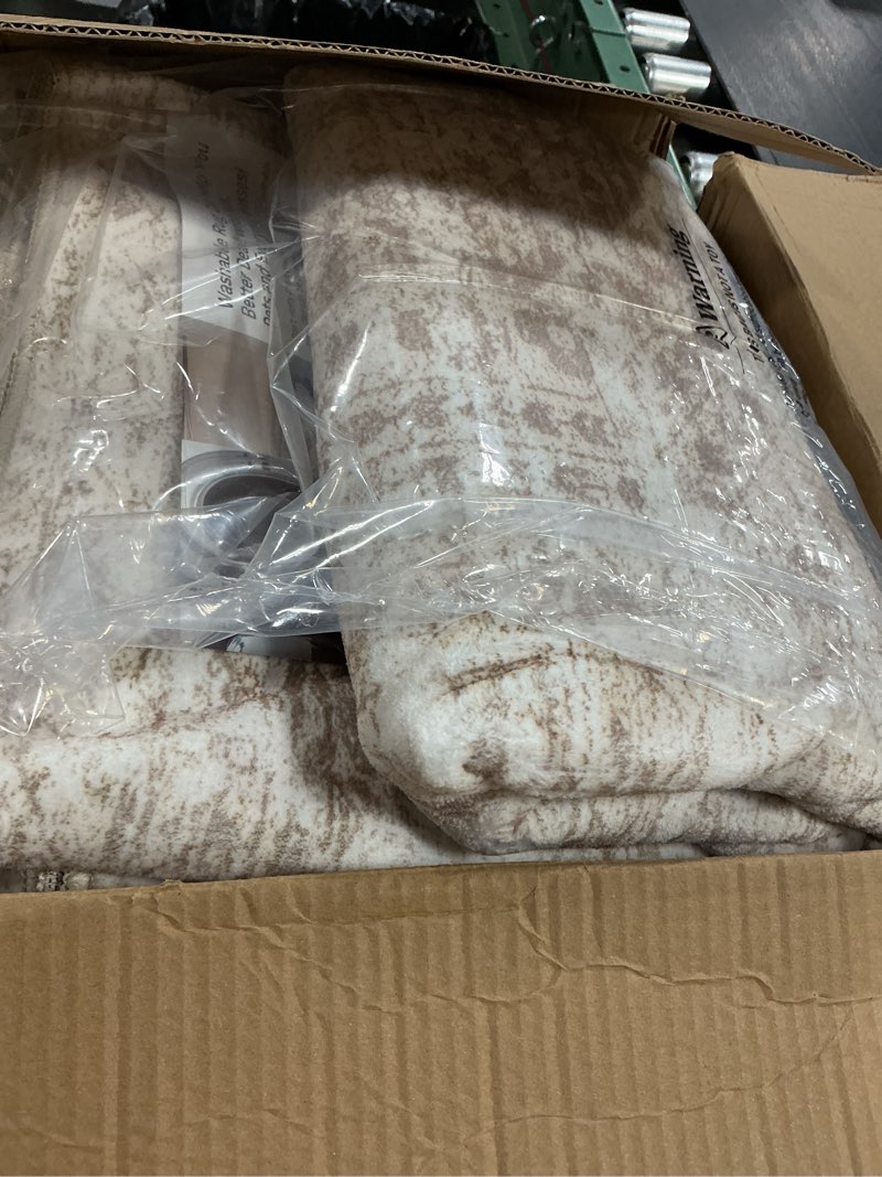 Condition photo showing New/Like New for 7x9 area rug for living room washable abstract vintage soft thin indoor floor non-slip carpet for bedroom dining room beige beige 7' x 9' (rectangular)