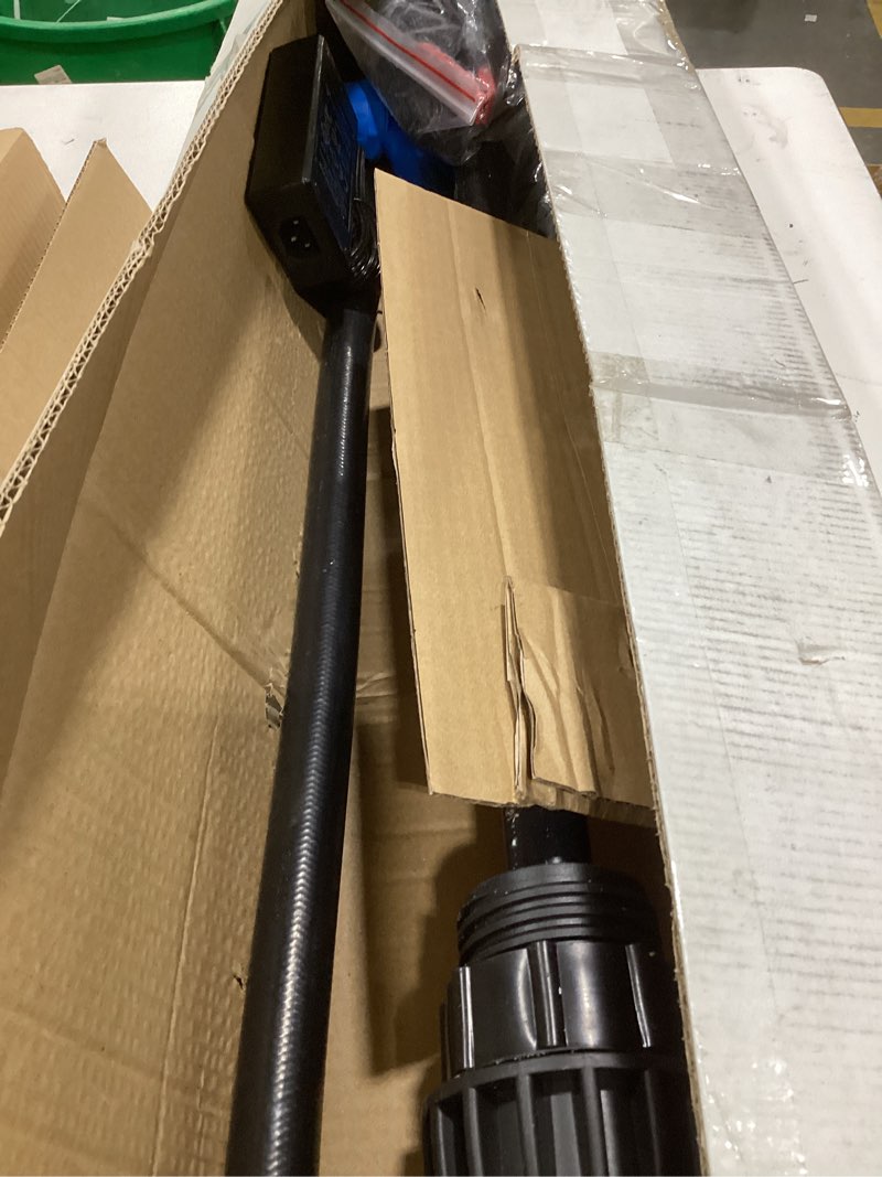 electric drum pump (120v ac / 12v dc), 5 gpm flow fuel pump, for def, diesel, water, antifreeze with a 6.6ft hose, 2'' bung adapter, and 34-49in telescoping suction tube for 55-gallon barrels.