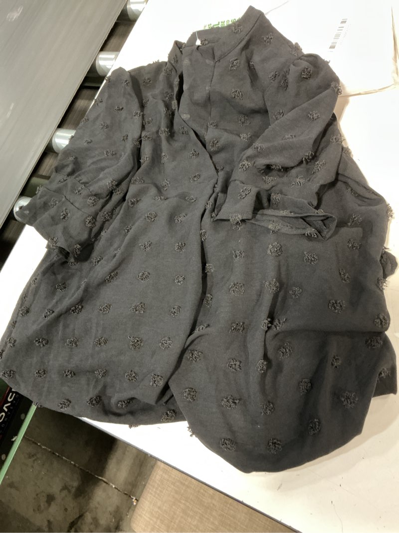 Condition photo showing Good Condition for QACOHU Womens V Neck Ruffle Short Sleeve Simple Solid Color Casual Summer Dress size S