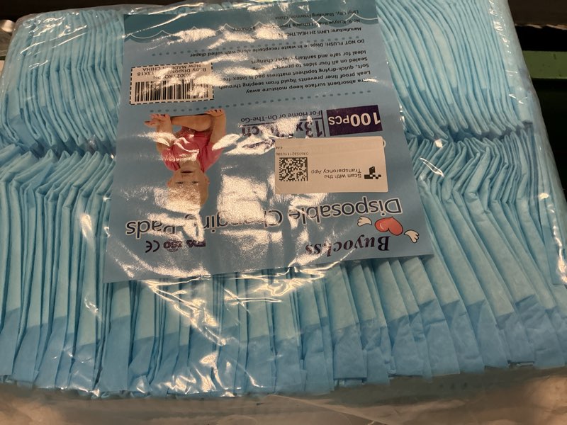 Condition photo showing New/Like New for baby disposable underpad 100 count incontinence changing pad baby diapers newborn pads soft breathable waterproof leak proof quick absorb 13x18 inch