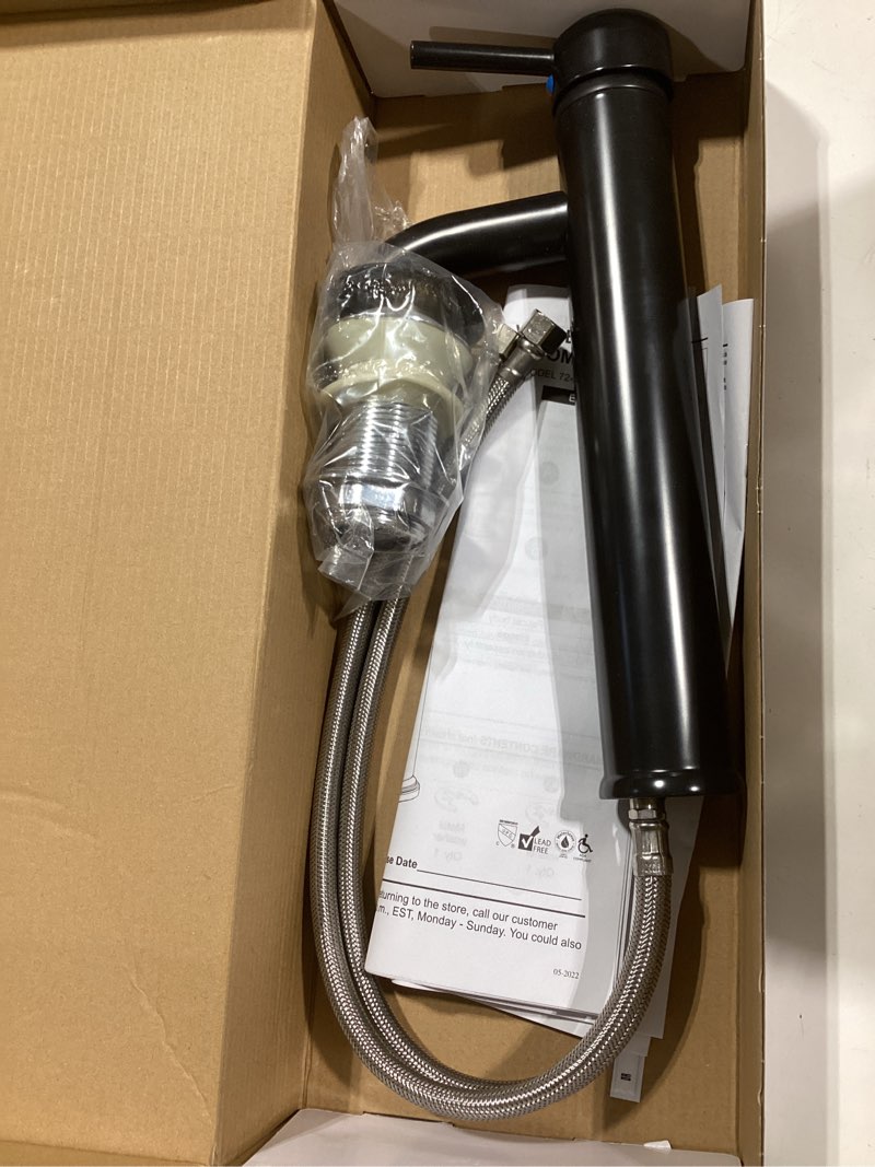 Condition photo showing Good Condition for allen + roth townley matte black vessel 1-handle watersense high-arc residential handle