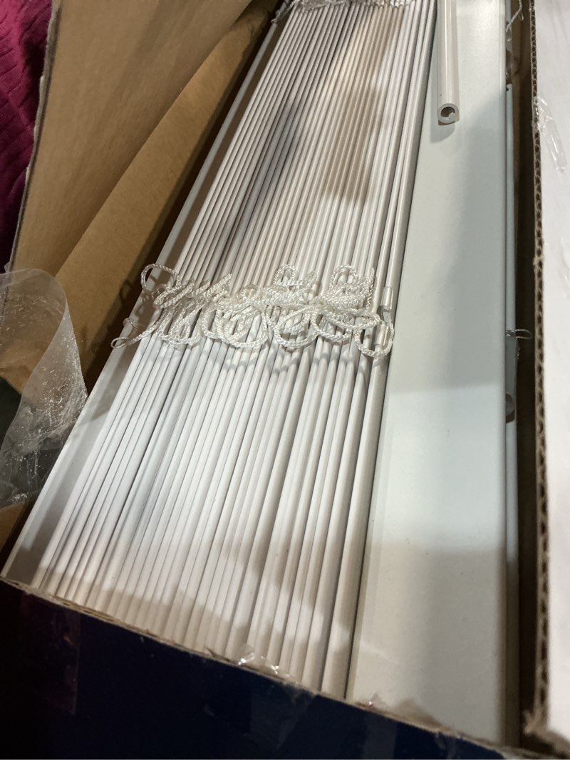 Condition photo showing As Is for levolor  2.5-in slat width 36x64 cordless darkening horizontal blinds