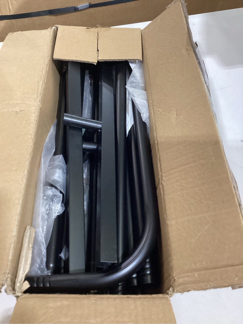 Condition photo showing As Is for babenest welcome sign stand, black adjustable metal linen sign holder with 4 ground stakes & 4 leather straps, wedding banners & posters for baby bridal valentine standing display (without signs)