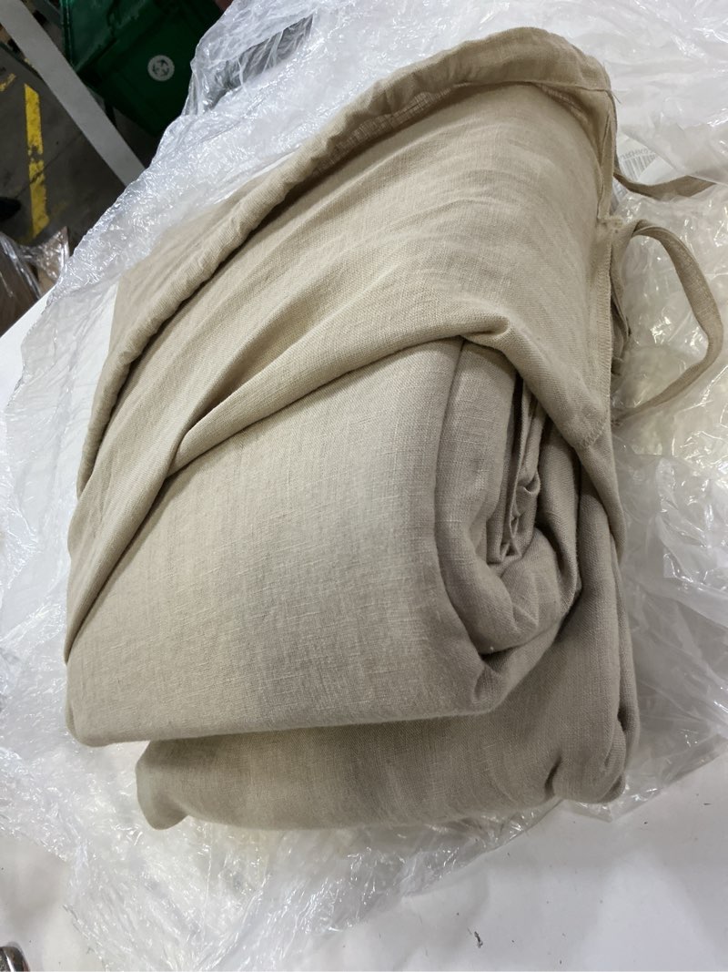 Condition photo showing Good Condition for european linen duvet cover set, king/cal king, toffee