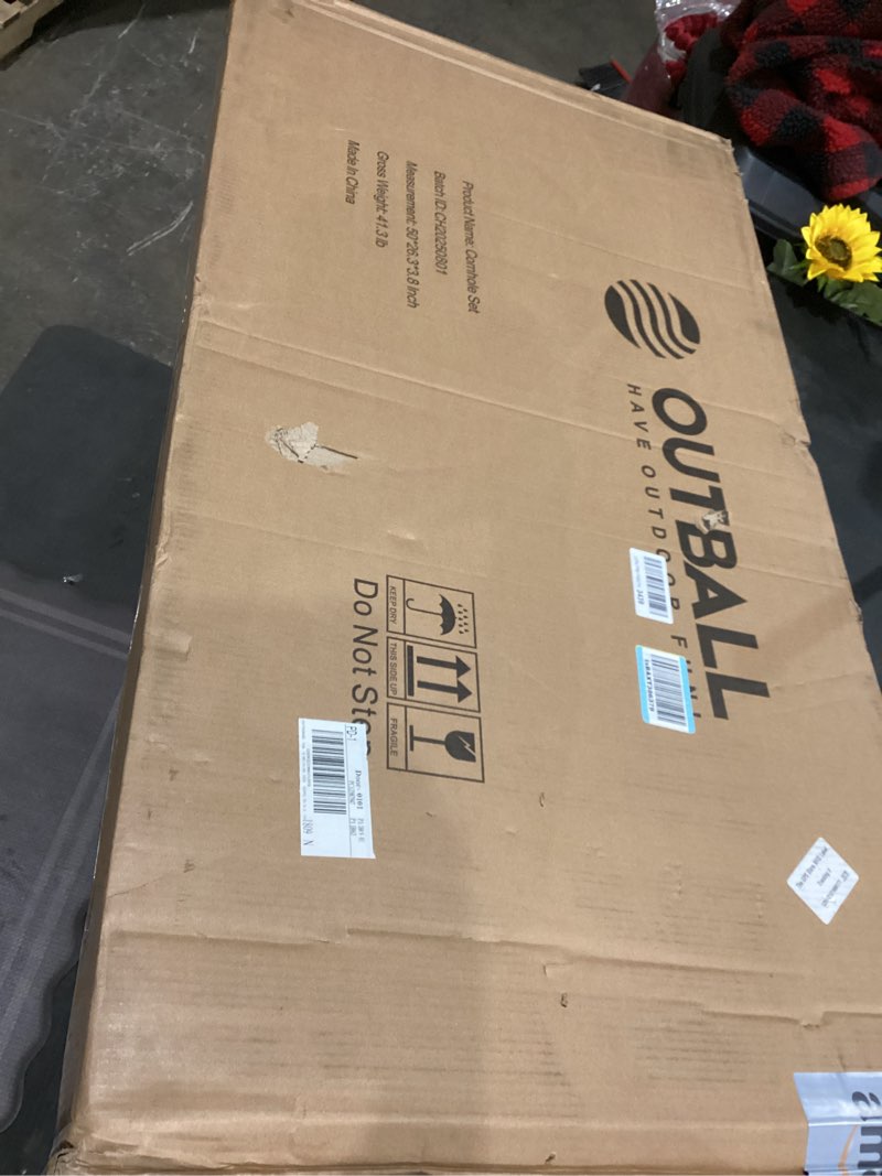 Condition photo showing Good Condition for Cornhole Set 4x2 and 3X2 Regulation Size Corn Holes Sets with Carrying Bags & 8 Bean Bags Cornhole Boards Bean Toss Games for Adults Family Outdoor Beach Lawn Outside Backyard Games