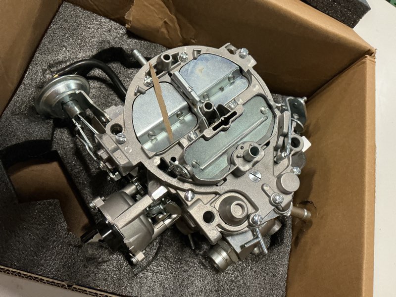 Condition photo showing As Is for gxywady 4 barrel carburetor fit for 1904r 1906r rochester quadrajet 4mv 750cfm replacement for chevy gmc with 305-350c.i engine 1980-1989 electric choke 4-bbl carb