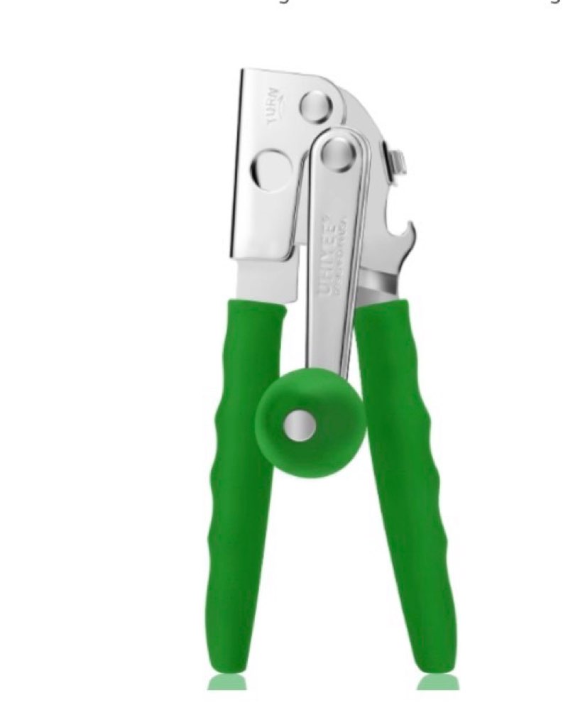 Commercial Can Opener, UHIYEE Hand Crank Can Opener Manual Heavy Duty with Comfortable Extra-long Handles, Oversized Knob, Large Handheld Can Open Easy for Big Cans, Green