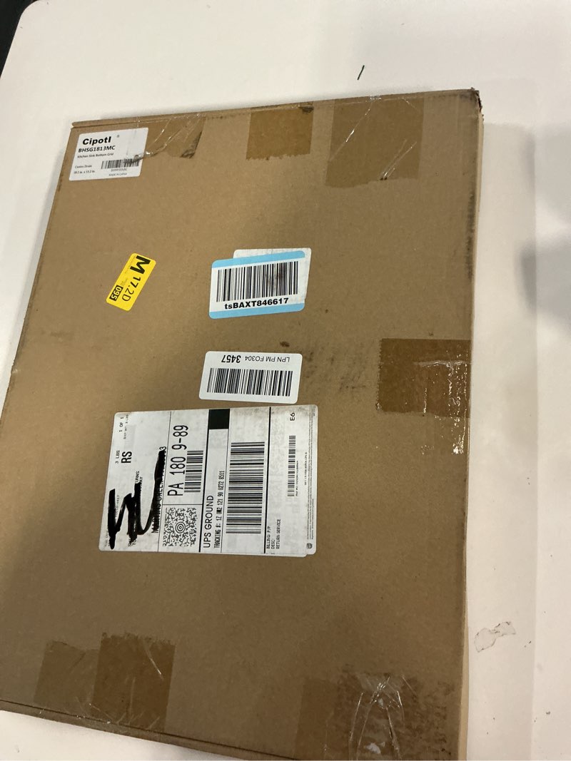 Condition photo showing New/Like New for 18.2 in. x 13.2 in. Centre Drain Sink Protector with Supersoft Silicone Feet in 304 Grade Stainless Steel