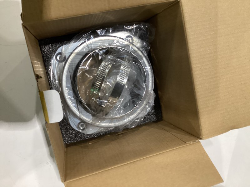 Condition photo showing As Is for magnetic dryer vent coupling, 4-inch dryer vent connector | magnetic quick-connect coupling with a 4-inch connector,sealing ring,wall-mount design,and 2.6 ft flexible aluminum foil duct 4inch