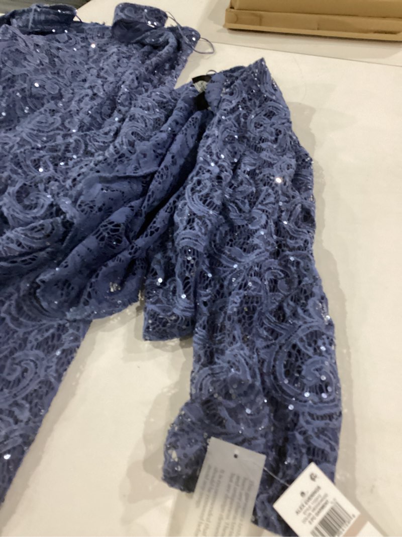 Condition photo showing Good Condition for alex evening dress color wedgewood 2 piece garment size 12