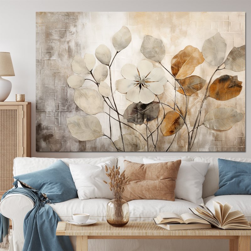 Red Barrel Studio® Beige Botanical Impressions III - Abstract Botanicals