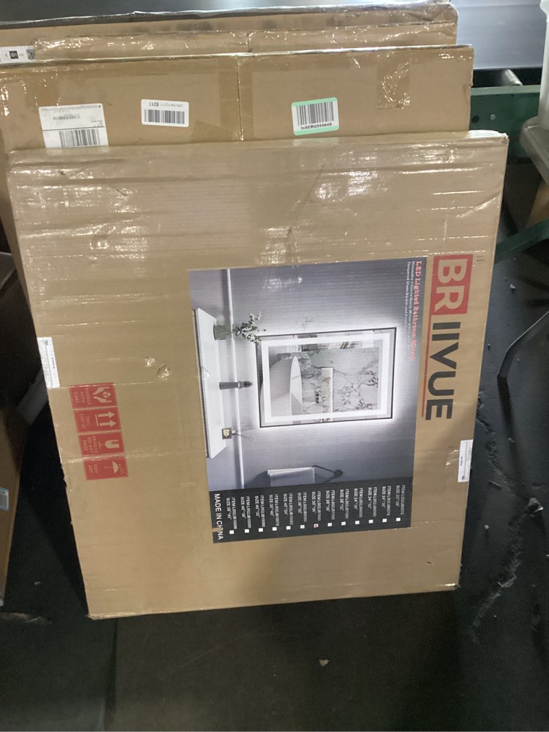 Condition photo showing New/Like New for 44"x36" led bathroom mirror with lights, backlit & front lit, anti-fog lighted bathroom vanity mirror for wall, memory function, dimmable, hd tempered glass, shatter-proof