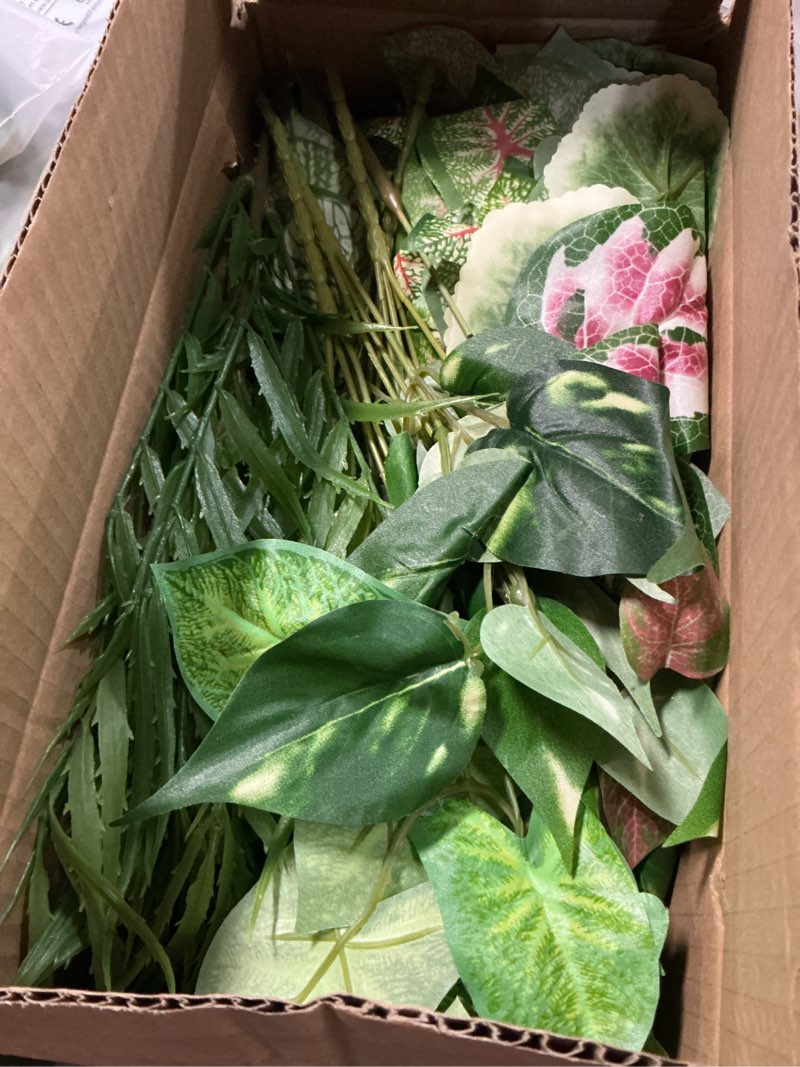 Condition photo showing Good Condition for 11 bundles artificial plants outdoor, faux greenery stems uv resistant plastic bushes real touch fake shrubs with flexible leaves for garden porch patio window box planter fence outdoor decor green-1