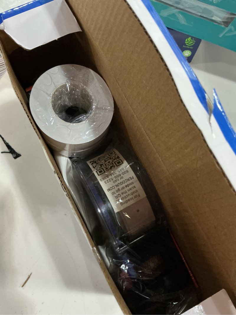 Condition photo showing New/Like New for perco lite 1 line price gun with price-marking labels kit — includes 5,000 blank white labels, 1 gun clip, 2 ink rollers — 1 ink roll & labels preloaded — ideal for retail pricing, inventory, and more price gun kit