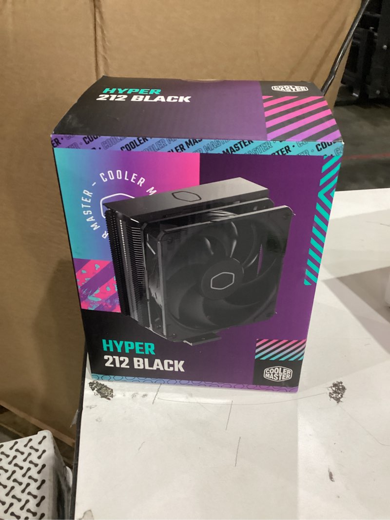 Condition photo showing New/Like New for Cooler Master Hyper 212 Black CPU Air Cooler, SickleFlow 120 Edge PWM Fan, Aluminum Top Cover, 4 Copper Heat Pipes, 152mm Tall, AMD Ryzen AM5/AM4, Intel LGA 1851/1700/1200 Brackets