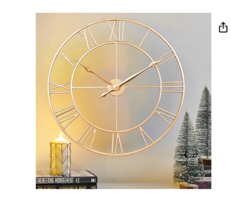 clxeast 30 inch large wall clock modern, oversized roman numeral decorative black metal wall clock for living room decor,house warming gifts new home