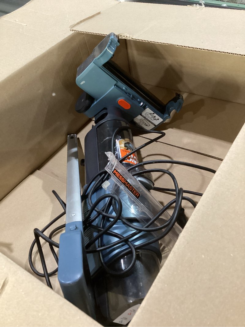 Condition photo showing As Is for shark hydrovac messmaster wet dry corded vacuum cleaner, 3-in-1 multi-surface vacuum mop & self-cleaning system, lightweight, powerful suction, for hard floors & area rugs, navy, wd161, not tested, incomplete