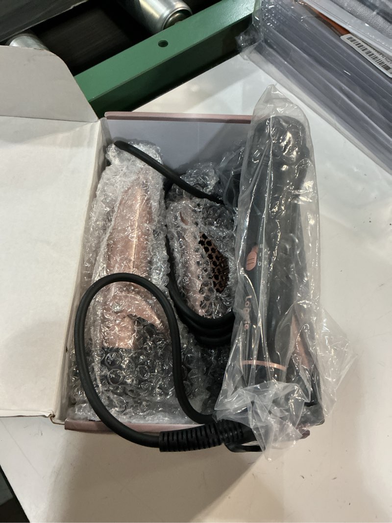 Condition photo showing Good Condition for lopeie 5 in 1 curling iron with thermal brush and 4 interchangeable ceramic barrels(1/2 to 1 1/2 inch), curling wand set with flat iron, fast heating, dual voltage hair curler, mothers day gifts curling iron (1/2"-1 1/2") rose gold