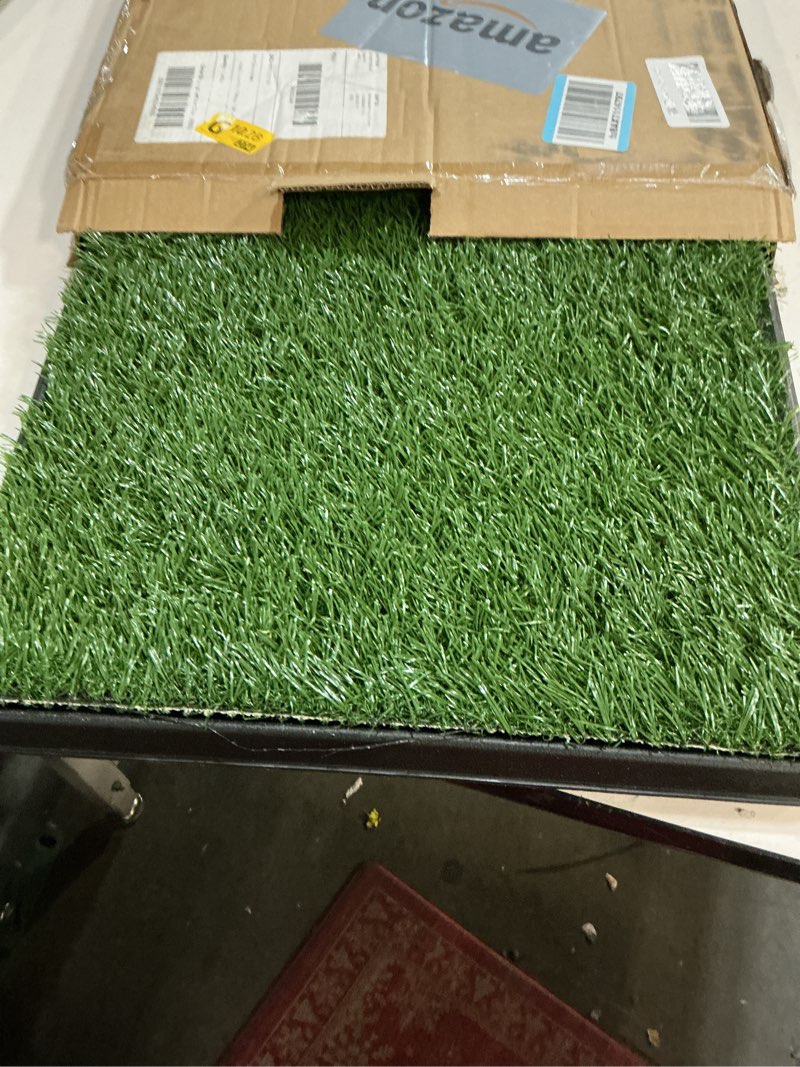 Condition photo showing Good Condition for PETMAKER Artificial Grass Puppy Pee Pad with Tray, Reusable Dog Potty Training Mat for Indoor & Outdoor Use, Easy Clean Artificial Turf Surface for Dogs and Small Pets, Fake Grass Potty Small 4-Layer System