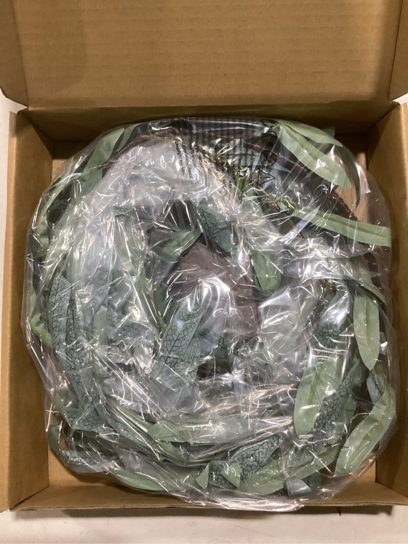 Condition photo showing New/Like New for Fudios Lighted Olive Garland Battery Operated with Timer 96 LED Fairy Lights 6ft, Mantle Fireplace Vine Garland with Lights for Spring Easter Decoration Christmas Valentines Wedding Party Olive Garlands