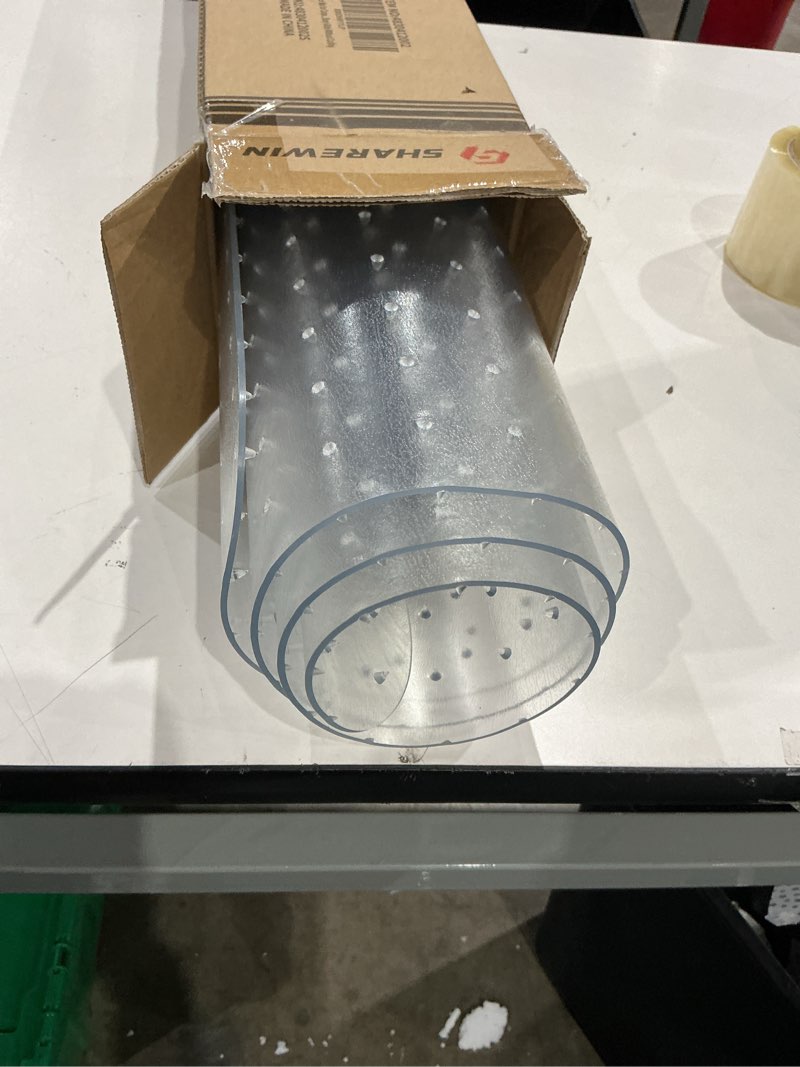 Condition photo showing Good Condition for office chair mat for carpeted floors, desk mats 48"x30" for rolling desk on low pile carpets, small computer gaming plastic floor mats for office chair on carpet, easy glide without curling