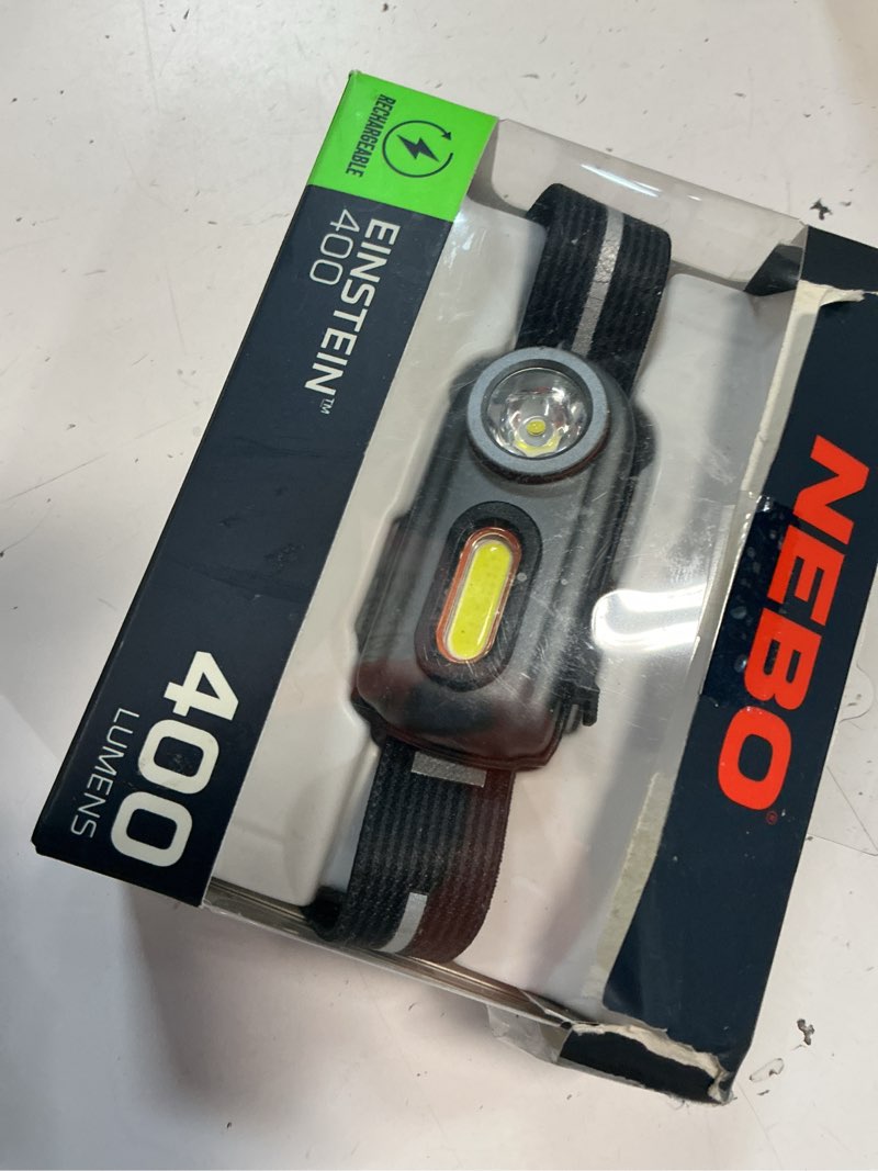 Condition photo showing As Is for nebo einstein powerful 400 lumen headlamp with rechargeable battery | compact low-profile headlamp with 5 light modes 400 lumens