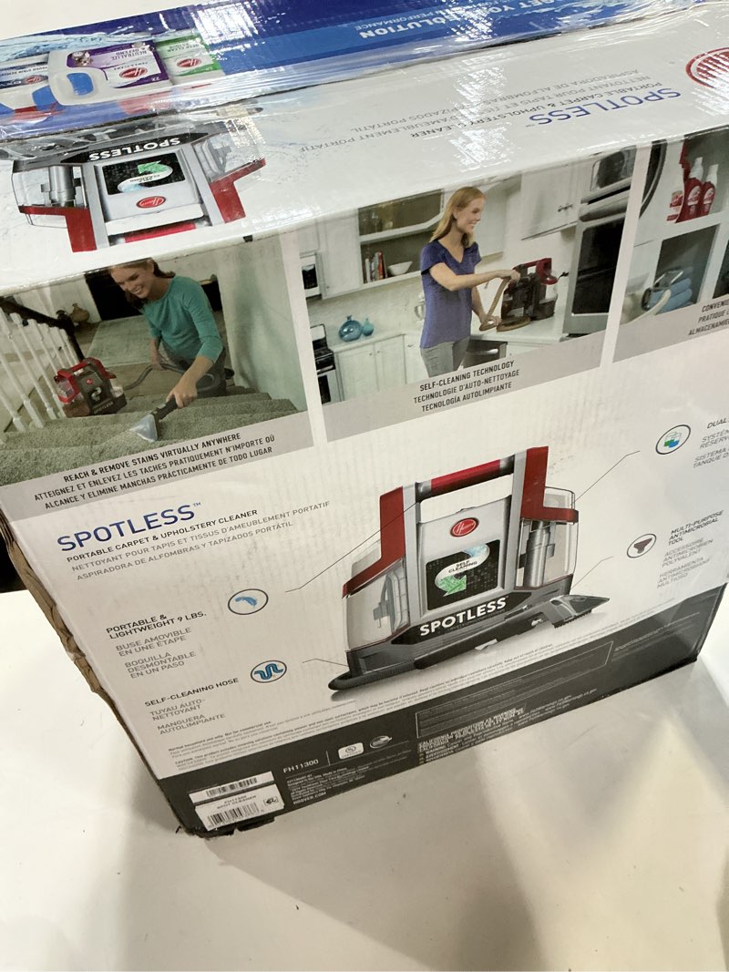 Condition photo showing As Is for hoover® spotless portable carpet & upholstery spot cleaner  fh11300