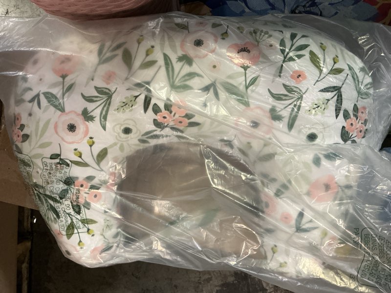 Condition photo showing Good Condition for Boppy Nursing Pillow - Firm, Ergonomic U-Shaped Bottle and Breastfeeding Pillow with High Lift for Comfort and Support, Spacious Surface - Pink Garden Flowers New Nursing Pillow Pink Garden Flowers