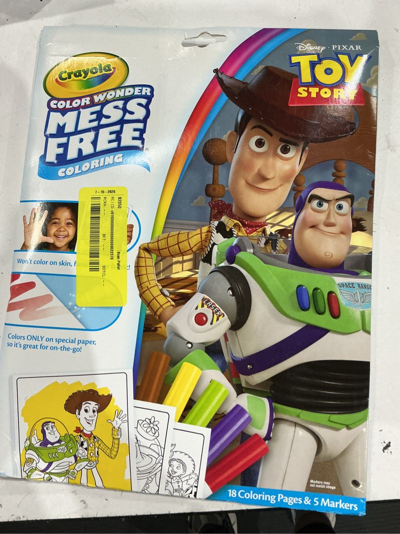 Condition photo showing Good Condition for crayola 11.94"x9" color wonder foldalope toy story