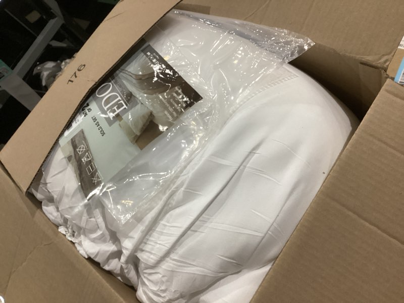 Condition photo showing As Is for EDOW Throw Pillow Inserts, Set of 2 Lightweight Down Alternative Polyester Pillow, Couch Cushion, Sham Stuffer, Machine Washable. (White, 28x28) 28"x28"