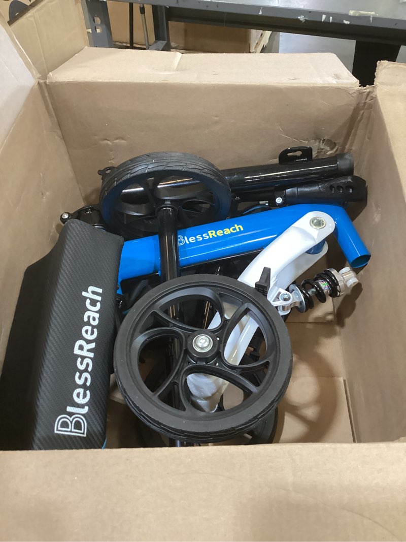 Condition photo showing Good Condition for knee scooter, all terrain foldable knee scooter walker, disc brake knee walker for foot injuries compact crutches alternative blue