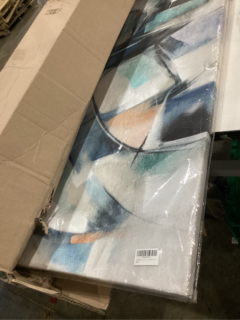 Condition photo showing Good Condition for vayimdh blue pictures wall decor abstract wall art modern artwork for business lobby pink wall pictures for wall 24x48 in 24"x48" blue