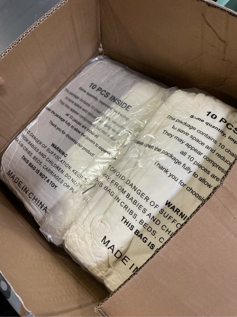 Condition photo showing Good Condition for LIUJIAYI 100 Pcs Ivory Stretch Chair Covers - Premium Polyester Spandex Slipcovers for Wedding, Party, Banquet, Dining & Event Chairs Ivory 100PCS