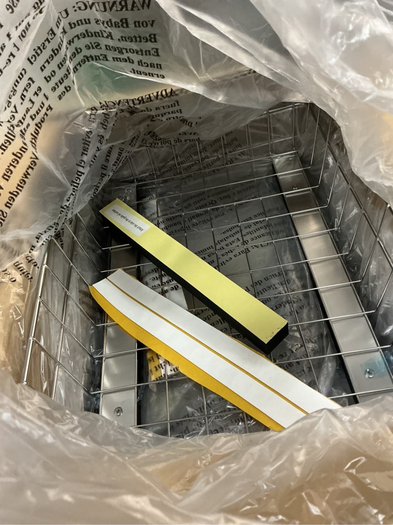 Condition photo showing Good Condition for pull out cabinet organizer, stainless steel 4-pack slide out drawer with silent full-extension slides, adhesive roll out can spice storage basket shelf rack for pantry, kitchen, bathroom, home closet (11.8"w x 16.5"d x 4.7"h) 4