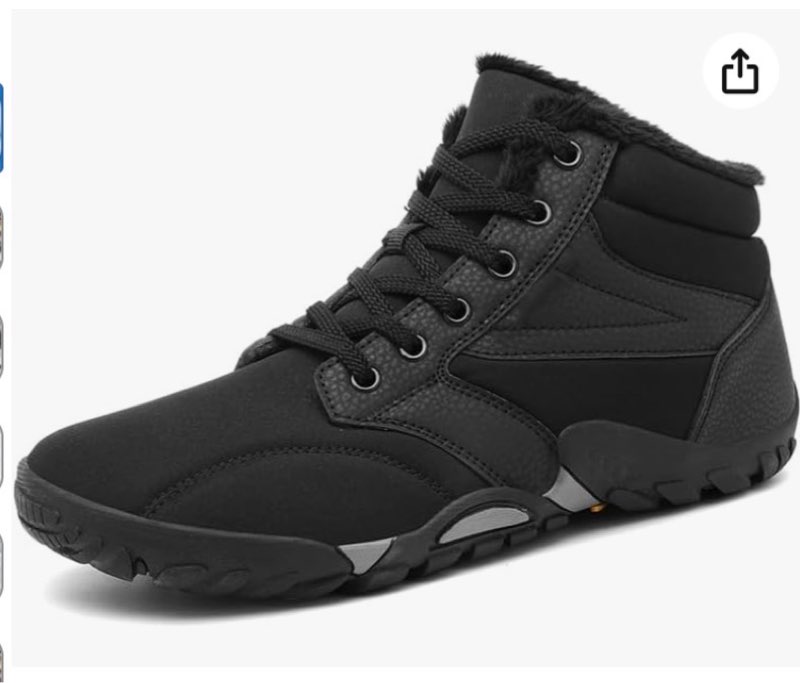 mens womens snow boots winter barefoot shoes warm fur lined short ankle booties outdoor anti-slip wi (size 40 ) 