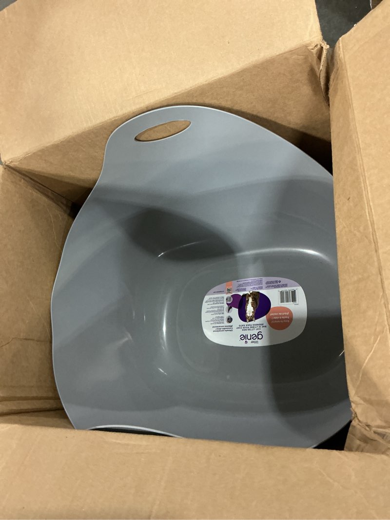 Condition photo showing Good Condition for Litter Genie Cat Litter Box | Made with Flexible, Soft Plastic | Features High-Walls and Handles for Privacy and Portability Grey