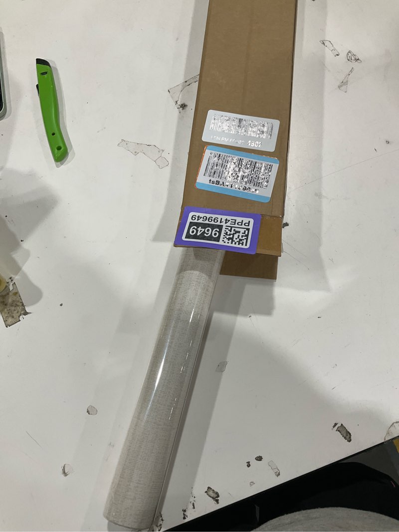 Condition photo showing New/Like New for tanone contact paper peel and stick 23.6" w x118 l, grasscloth contact paper self adhesive removable wallpaper, fabric linen thickened wall paper decorative for wall cabinets drawers kitchen 23.6" x 118" cream
