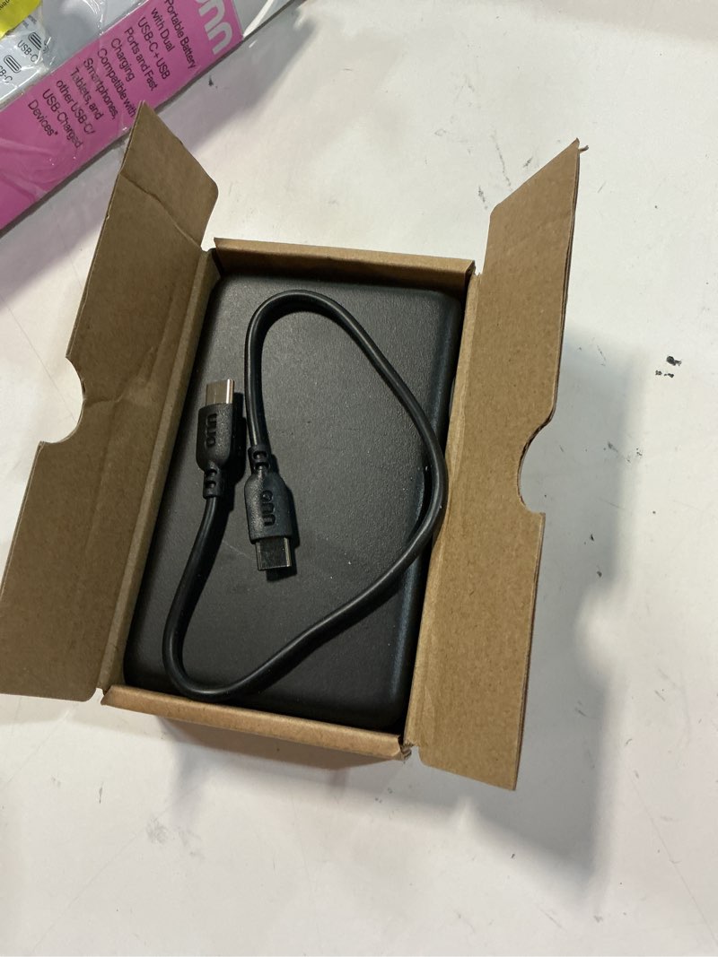 Condition photo showing Good Condition for onn 20,000 mah portable power bank with fast charging output (20w), dual usb-c ports, usb port, led digital display, black - compatible with iphone, ipad, airpods, samsung galaxy, note, pixel & more