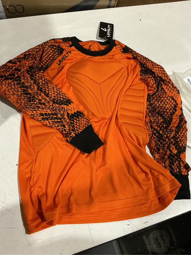 Condition photo showing Good Condition for multi padded goalkeeper jersey adult/kids football shirt long sleeve goalie soccer mens goalkeeper jersey orange x-small