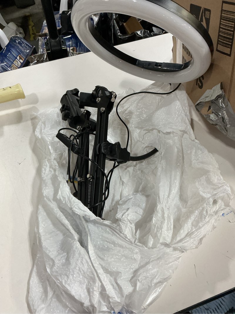 Condition photo showing As Is for UBeesize 12" Desk Ring Light with Stand and Phone Holder, Overhead Phone Mount for Video Recording, Zoom Meeting, Live Streaming, Tiktok, YouTube?Compatible with iPhone, Android, Cameras Desk Stand