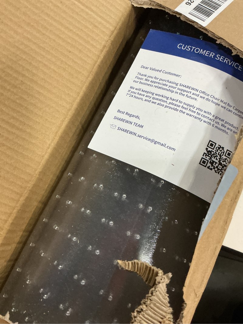 Condition photo showing Good Condition for SHAREWIN Office Chair Mat for Carpet Floors, 47" x 59" Clear Desk Chair Mats for Low Pile Carpeted Protector, Sturdy PVC Computer Chair Mats Anti-Slip and Easy to Clean for Home & Office 47"x59" Rectangle Clear for Carpets