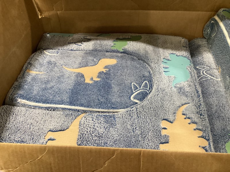 Condition photo showing As Is for fuzzy dinosaur chair